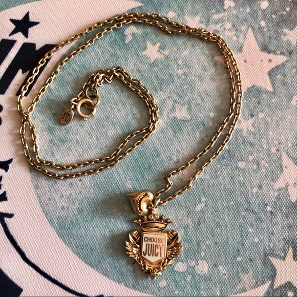 Juicy Couture Jewelry - Juicy Couture Long 28” Gold Crest Pendant Necklace Juicy Couture Jewelry - Juicy Couture Long 28” Gold Crest Pendant Necklace